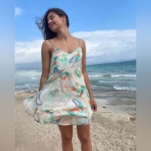 Zara dress watercolour koi fish summer dress lined